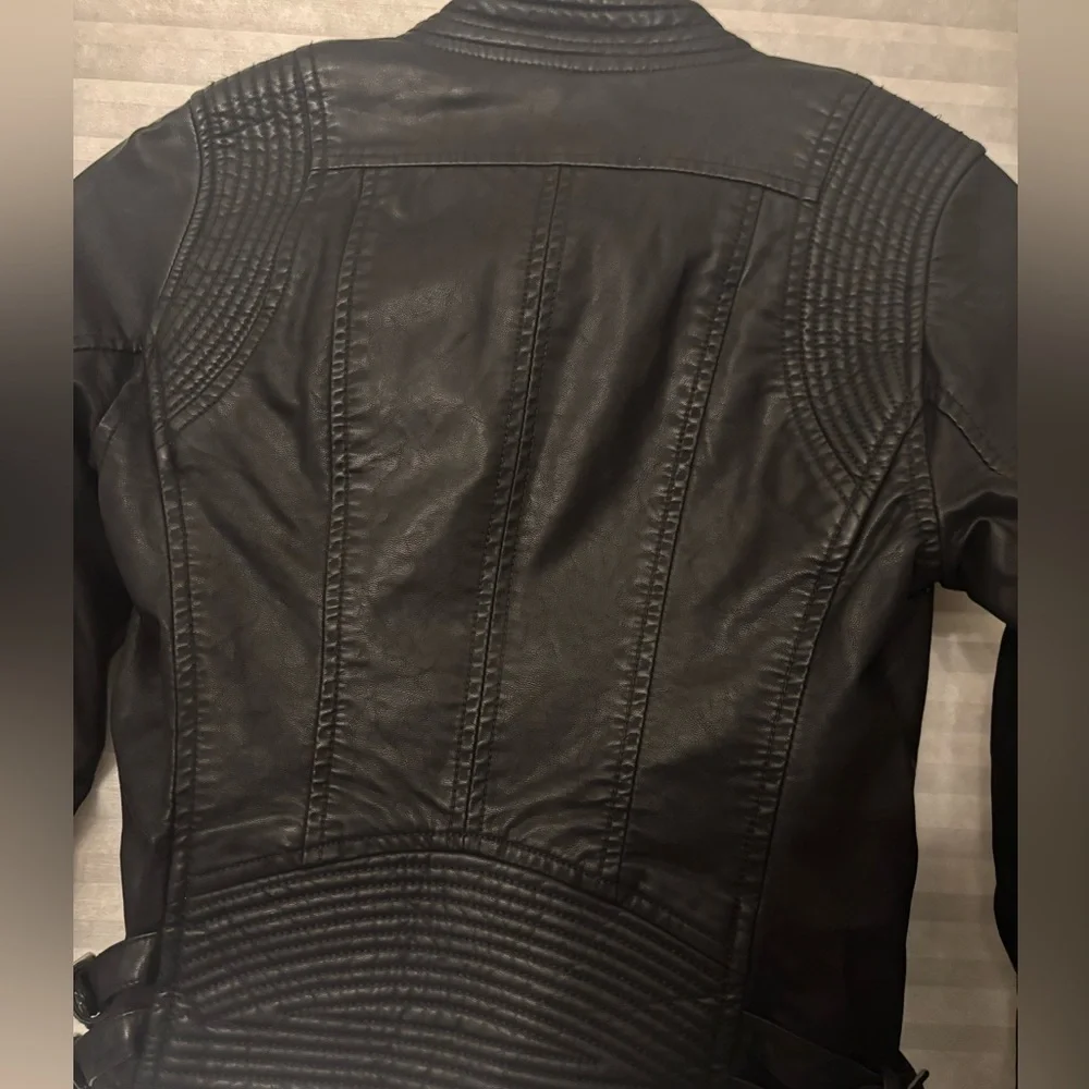 Blank NYC Black Leather girls Jacket - size medium